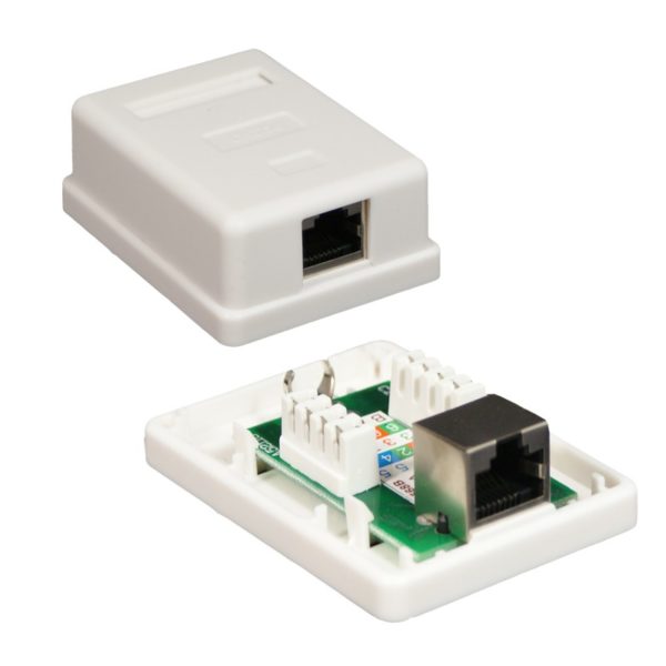 ROSETA DE SUPERFICIE PARA RJ45 CAT.6 FTP 1 TOMA BLANCONANOCABLE 10.21.1601