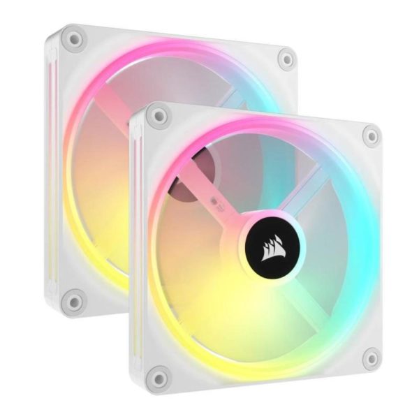 VENTILADOR CAJA ADICIONAL 14X14 CORSAIR QX140 ICUE LINK RGB WHITE STARTER KIT 2U