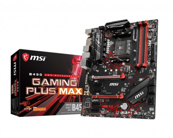 PB AMD SAM4 MSI B450 GAMING PLUS MAX GEN3 4DDR4 2PCIE SATA3 HDMI DVI-D ATX