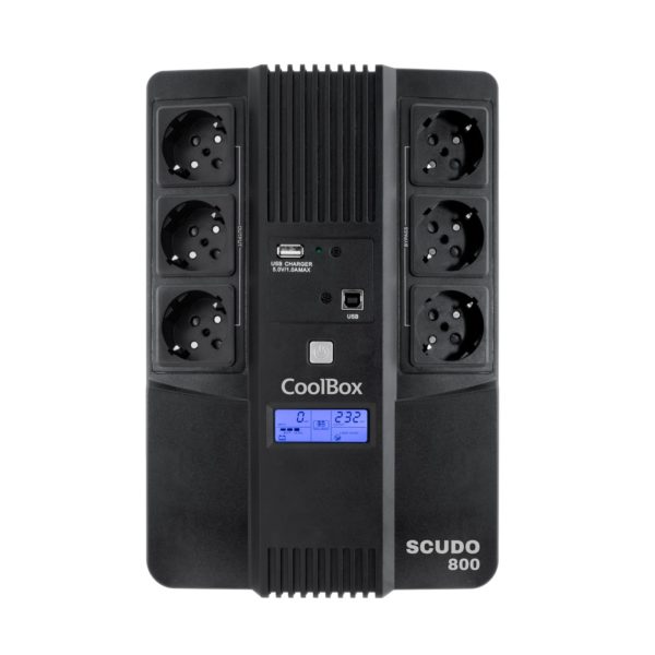 SAI COOLBOX SCUDO3 800VA LCD 6 ENCHUFES SCHUKO COO-SAISCU3-800