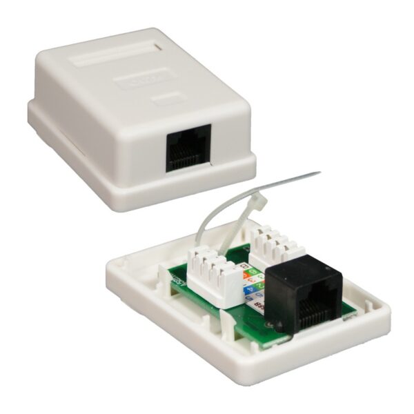 ROSETA DE SUPERFICIE PARA RJ45 CAT.6 UTP 1 TOMA BLANCONANOCABLE 10.21.1501