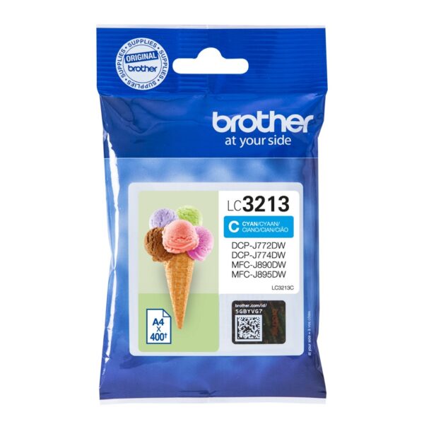 TINTA BROTHER  LC3213C DCPJ572/772/774/MFCJ890/895DW ORI CIAN