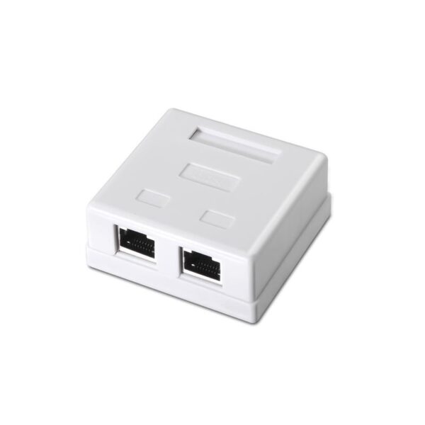 ROSETA DE SUPERFICIE PARA RJ45 CAT.5E FTP 2 TOMAS BLANCONANOCABLE 10.21.1102