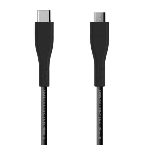 CABLE USB 2.0 USB-C M A MICRO USB B M 1M 3A  AISENS NEGRO A107-0349