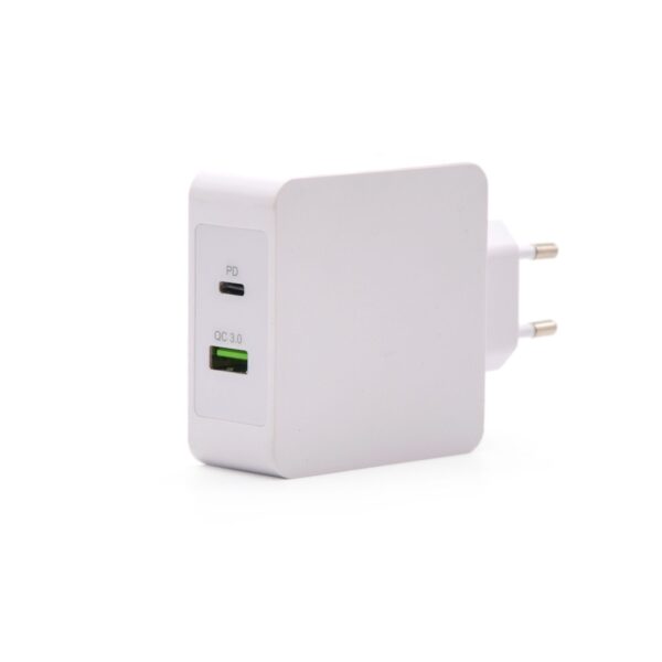 CARGADOR  USB-C TOOQ PARED DOBLE PUERTO USB-C PD USB-A QC3.0  48W BL TQWC-2SC03WT