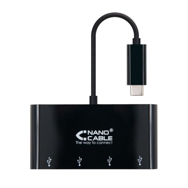 ADAPTADOR USB-C A 4XUSB 3. USB-CM-USB 3H NEGRO 10 CM NANOCABLE 10.16.4401-BK