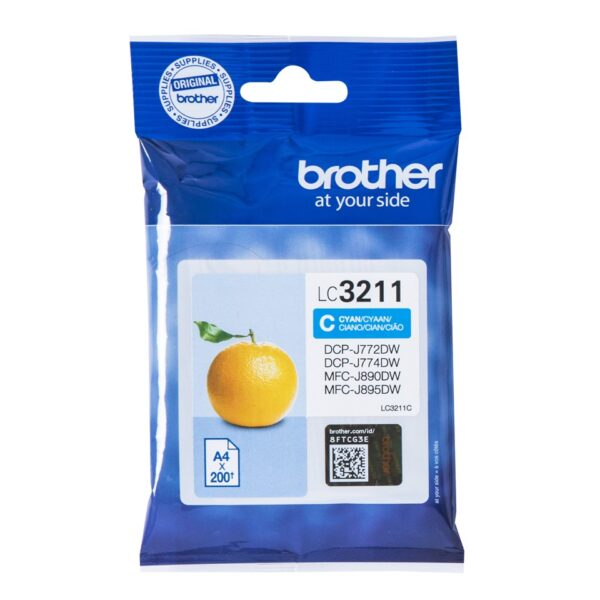 TINTA BROTHER LC3211C DCPJ572/J772/J774/MFCJ890/J895 ORI CIAN