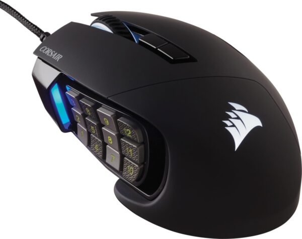 RATON CORSAIR USB GAMING SCIMITAR ELITE RGB OPTICO 16K DPI MOBA/MMO NEGRO