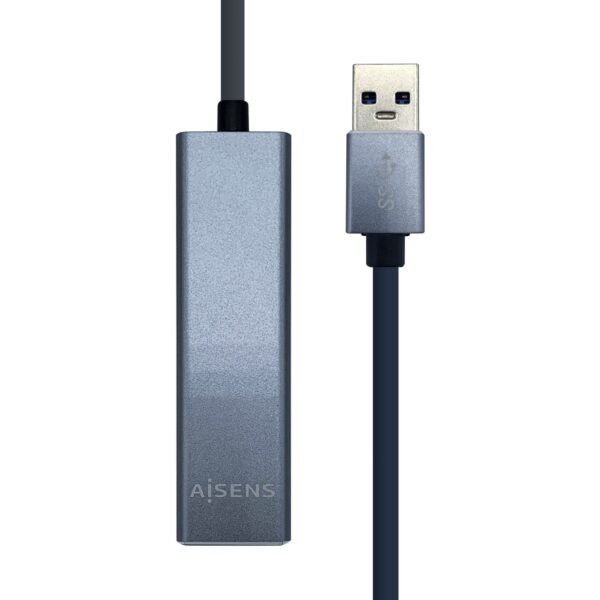 CONVERSOR USB 3.0 A ETHERNET GIBABIT Y 3USB 3.0 15CM  AISENS  GRIS A106-0401