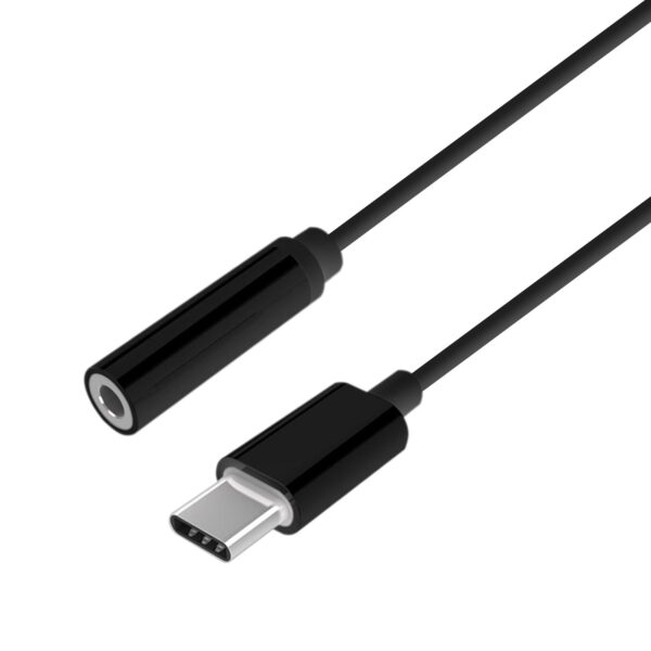 CONVERSOR USB-C MACHO A AUDIO JACK 3.5 HEMBRA AISENS A109-0385 15CM NEGRO