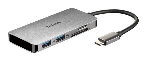 HUB USB-C D-LINK 6 EN 1 (LECTOR SD MICROSD HDMI 2USB3.0 1USB-C) DUB-M610