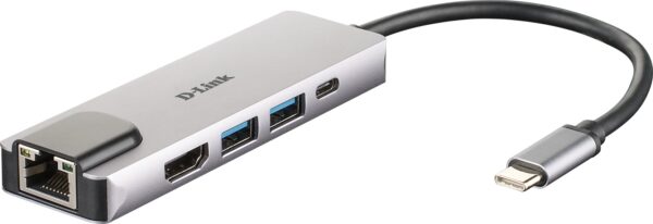 HUB USB-C D-LINK 5 EN 1 (HDMI 2USB 3.1G1 1RJ45 1USB-C)  DUB-M520