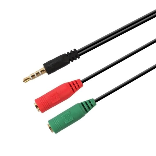 CABLE ADAPTADOR AUDIO JACK 3.5 4PINES M-2XJACK 3.5 3PINES H AISENS A128-0354