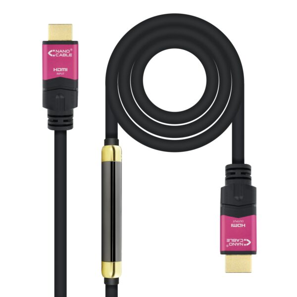 CABLE HDMI V2.0 4K 60HZ 18GBPS CON REPETIDOR AM-AM NEGRO 30M NANOCABLE 10.15.3730