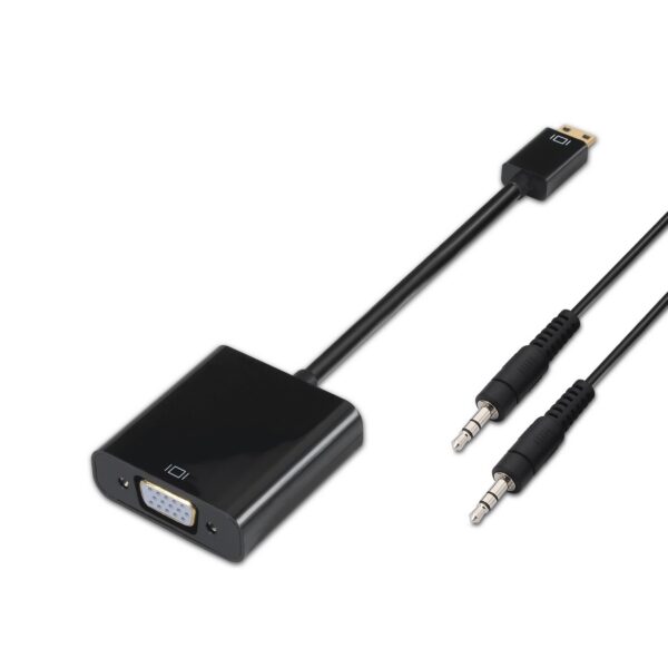 CONVERSOR MINI HDMI A SVGA+AUDIO HDMI CM-SVGAH NEGRO 10CM AISENS A122-0127