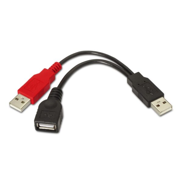 CABLE USB 2.0+ALIMENTACION TIPO AM+A ALIM.M-AH NEGRO 15CM AISENS A101-0030