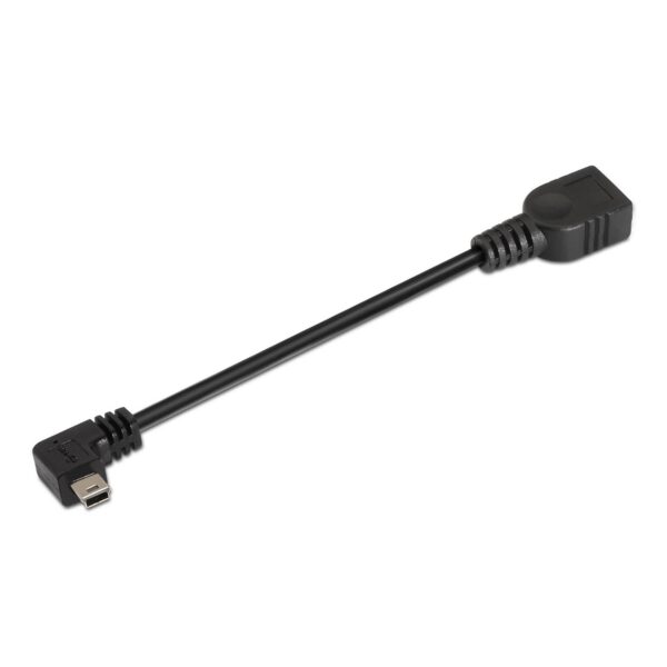 CABLE USB 2.0 OTG ACODADO TIPO MINI BM-AH NEGRO 15CM AISENS A101-0034