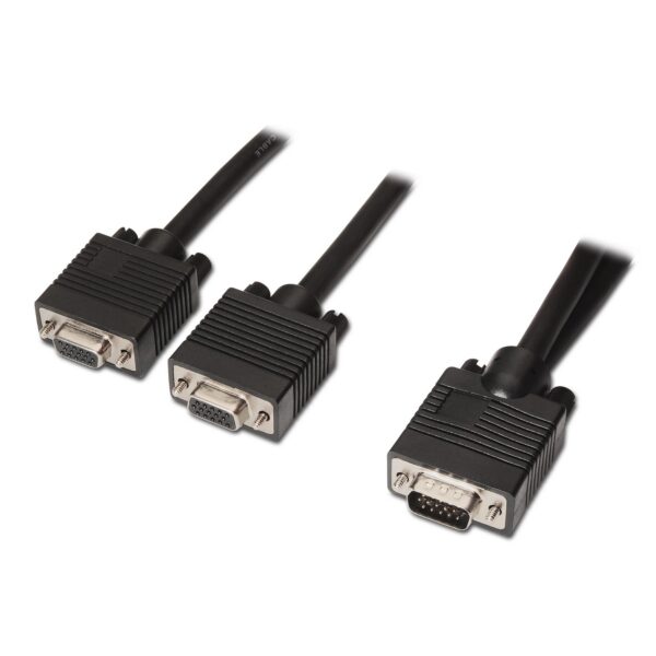 CABLE BIFURCADOR SVGA HDB15M-2XHDB15H NEGRO 45 CM AISENS A113-0081