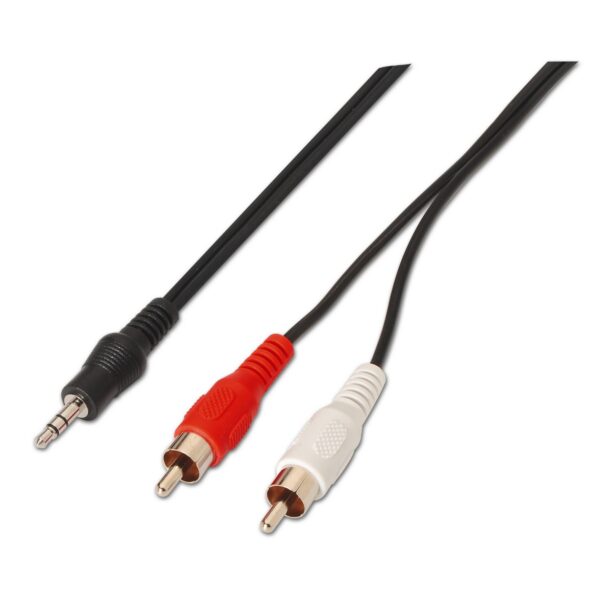 CABLE AUDIO ESTEREO JACK 3.5M-2XRCAM NEGRO 3.0M AISENS A128-0148