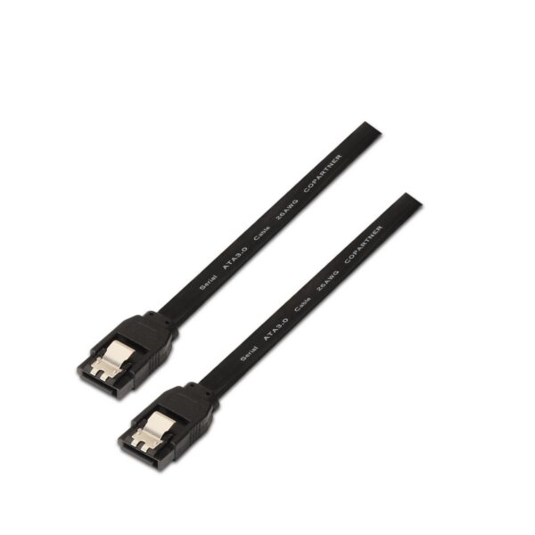 CABLE SATA III DATOS 6G CON ANCLAJES NEGRO 0.5M AISENS A130-0157