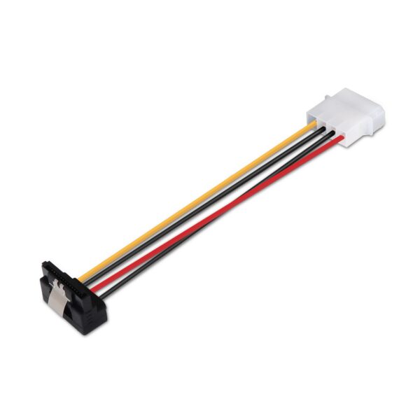 CABLE SATA ALIM ACODADO ANCLAJES MOLEX 4PIN M-SATAH 16CM AISENS A131-0163