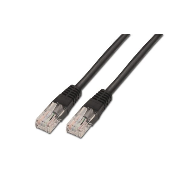 CABLE RED LATIGUILLO RJ45 CAT.5E UTP AWG24 NEGRO 0.5M AISENS A133-0202