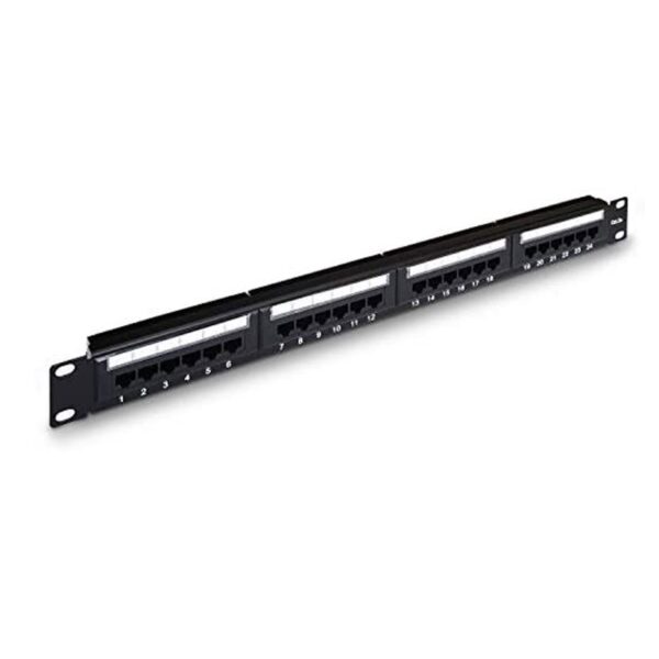PANEL DE PARCHEO 24 PUERTOS RJ45 CAT.5E UTP 19 1U DUAL IDC AISENS A141-0307