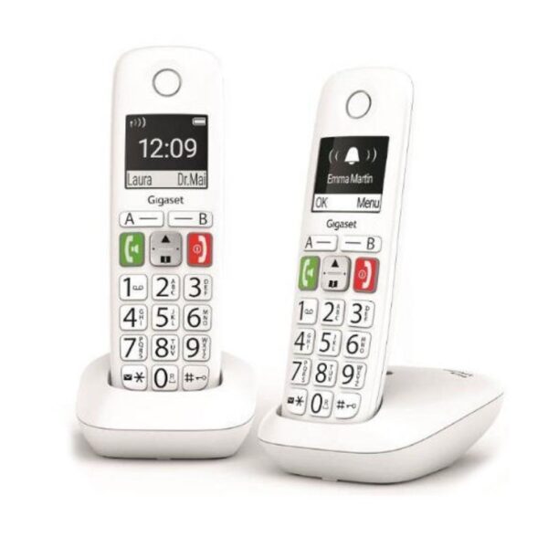 TELEFONO FIJO INALAMBRICO GIGASET E290 DUO TECLAS GRANDES BLANC L36852-H2901-D202