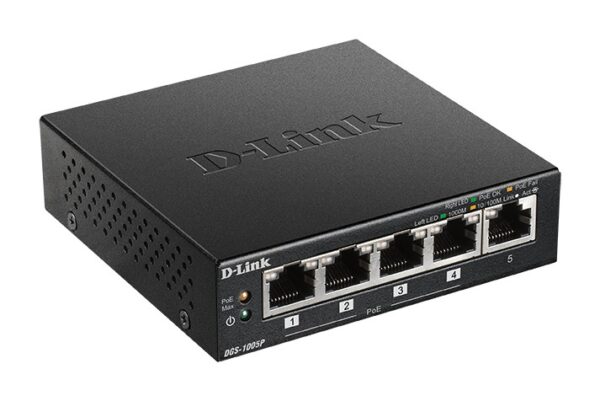 SWITCH D-LINK  5P DGS-1005P/E 10/100/1000 4P PoE SOHO