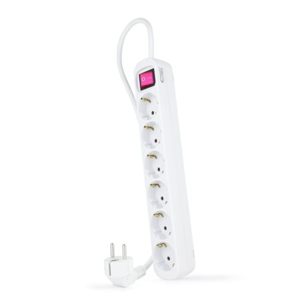 REGLETA 6 SALIDAS NANOCABLE C/INTERRUPTOR C/PROTEC 1.4M BLANCO 10.37.0006