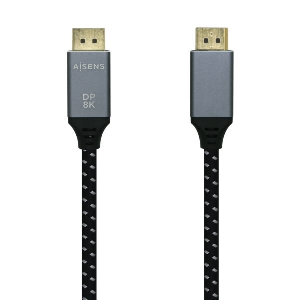 CABLE DISPLAYPORT V1.4 8K 60HZ DPM-DPM GRIS NEGRO 2.0M AISENS A149-0437