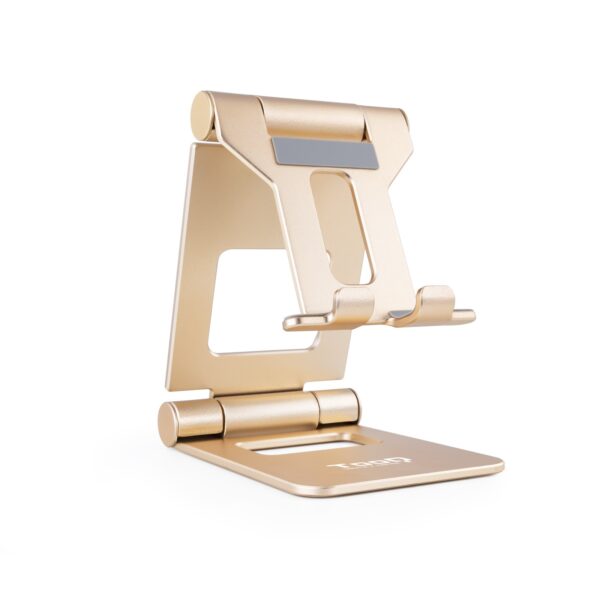 SOPORTE DE MESA TELEFONO/TABLET PLEGABLE SLIM DORADO TOOQ PH-KEOPS-ALBA
