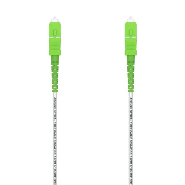 CABLE FIBRA OPTICA G657A2 9-125 SX DCA LSZH SC-APC BLANCO  5.0M AISENS A152-0496