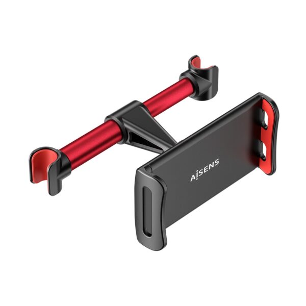 SOPORTE COCHE AJUSTABLE 1 PIVOTE REPOSACABEZAS TEL/TABL ROJO AISENS MSC1P-105