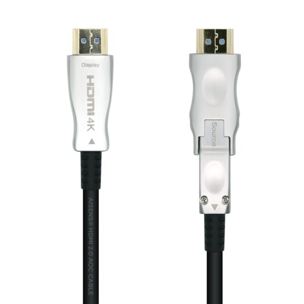 CABLE HDMI V2.0 AOC DESMONTABLE 4K60HZ 4:4:4 18GBPS AM-DM-AM NEGRO AISENS 50M A14
