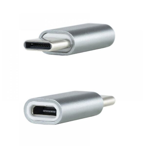 ADAPTADOR USB-C/M A MICRO USB/H ALUMINIO GRIS 10.02.0011