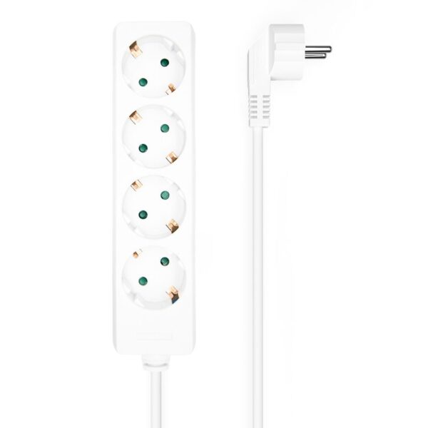 REGLETA 4 SALIDAS AISENS SIN INTERRUPTOR CON CABLE 3x1.5MM2 BLANC 1.4M A154-0533