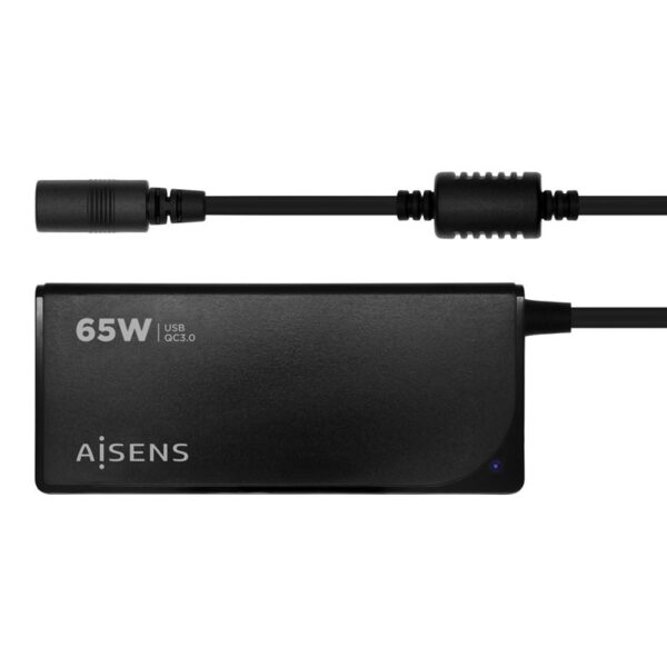 CARGADOR PORTATIL  65W AUTO  9 CONECTORES USB-A QC.3.0 AISENS ASLC-65WAUTO-BK