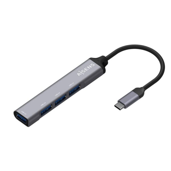 HUB USB 3.1 USB-C USB-CM-4xTIPO AH GRIS 10CM AISENS A109-0541