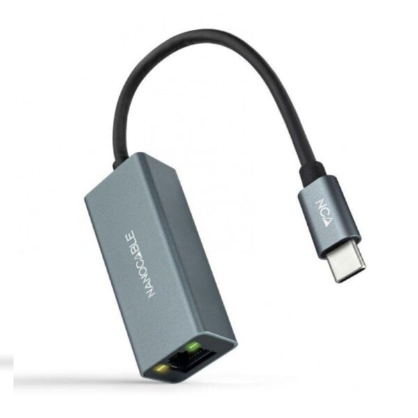 CONVERSOR USB-C ETHERNET GB Mbps GRIS 15 CM NANOCABLE 10.03.0406