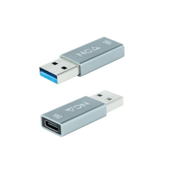 ADAPTADOR USB-A/M 3.1 GEN2 A USB-C/H ALUMINIO GRIS NANOCABLE 10.02.0013