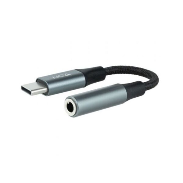 CABLE ADAPTADOR DE USB-C A JACK 3.5 NEGRO/GRIS NANOCABLE 10.24.1204
