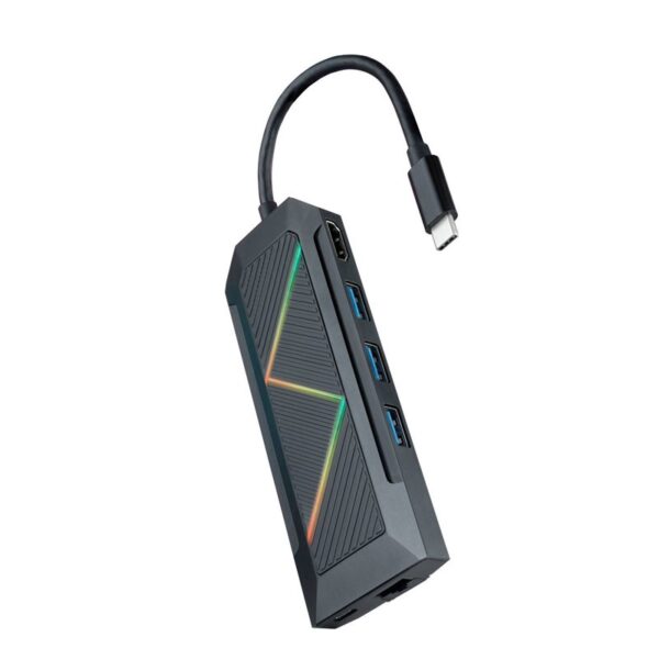 HUB USB-C NANOCABLE 3xUSB-A+USB-C CARGA+HDMI+RJ45+TF+SD 10.16.0801