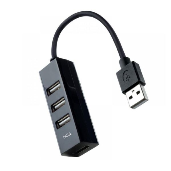 HUB USB 2.0 4xUSB2.0 USB-A/M-USB2.0/H NEGRO 15 CM NANOCABLE 10.16.4404