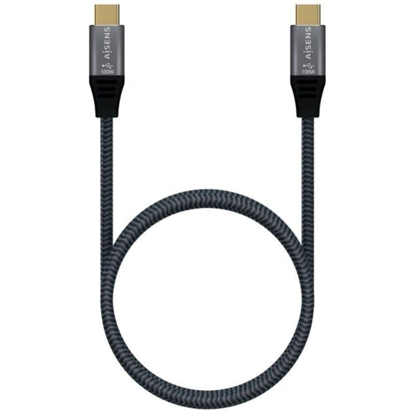 CABLE USB 2.0 ALUMINIO 5A 100W E-MARK USB-CM-USB-CM GRIS 2.0M AISENS A107-0629