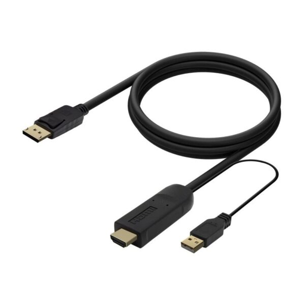 CONVERSOR ACTIVO HDMI 2.0 A DP V1.2 HDMIM-USBM-DPM NEGRO 1.8M AISENS A122-0641