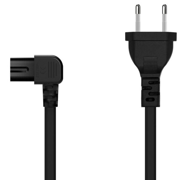 CABLE ALIMENTACION ACODADO FORMA 8 CEE7-16M-C7H NEGRO 1.8M AISENS A132-0598
