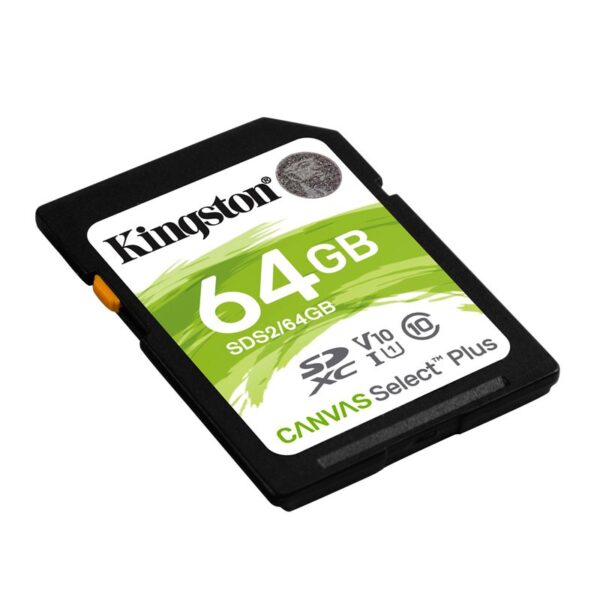 MEMORIA  SECURE DIGITAL SDXC  64GB KINGSTON CANVAS SELECT PLUS C10 SDS2/64GB