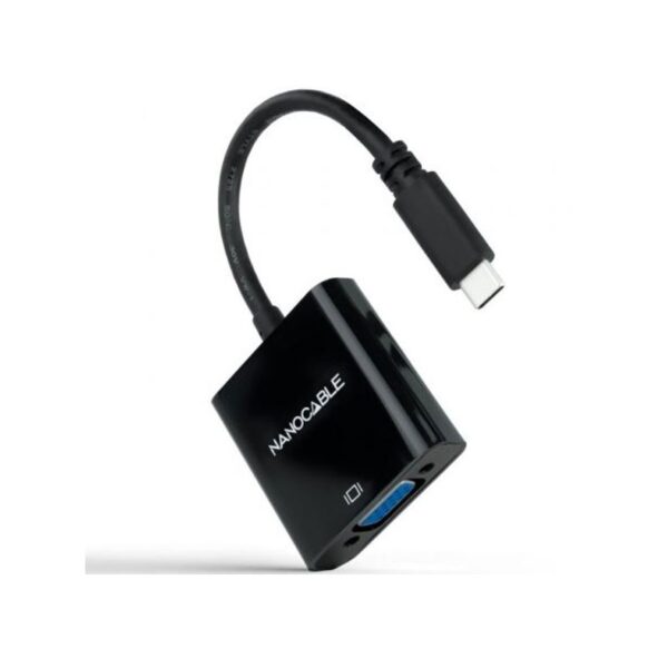 CONVERSOR USB-C A VGA PLASTICO NEGRO 10 CM NANOCABLE 10.16.4101-BK