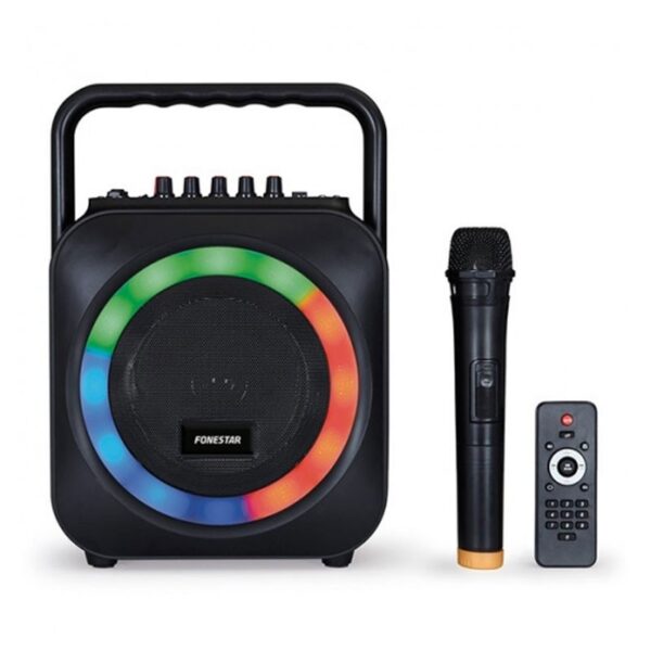 ALTAVOZ FONESTAR PORTATIL KARAOKE MICRO 35W USB BLUETOOTH RGB BATERIA BOX35-LED